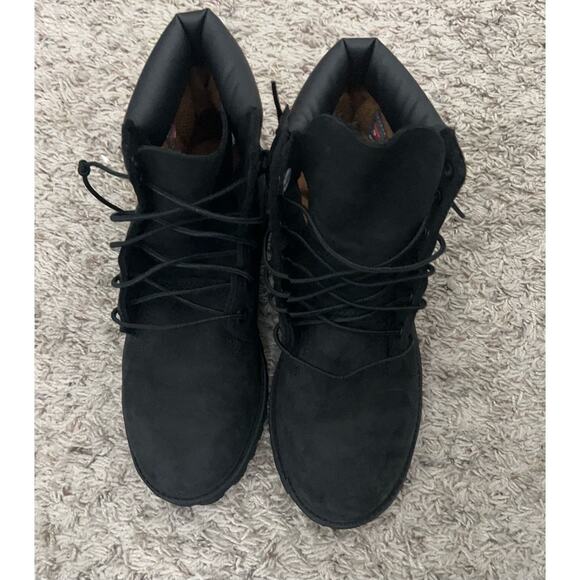 Timberland 6" Premium Waterproof Boots Black Nubuck Size 5 M/M Juniors 012907 - Picture 3 of 11